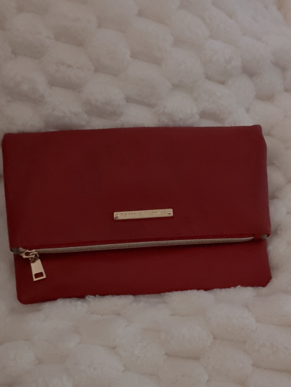 Poppy & Peonies Red Fold-Over Clutch with Zip Detail